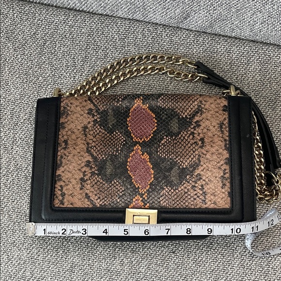 INC International Concepts Brown Snake Print Shoulder Bag - Picture 8 of 16